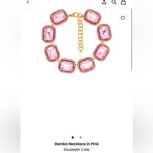 Elizabeth Cole Pink and Gold Statement Necklace